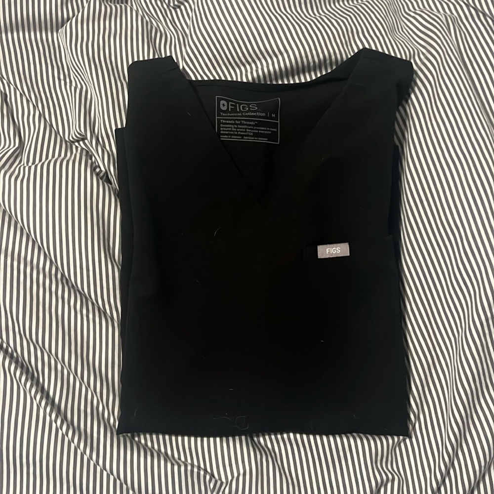 Figs catarina scrub top black